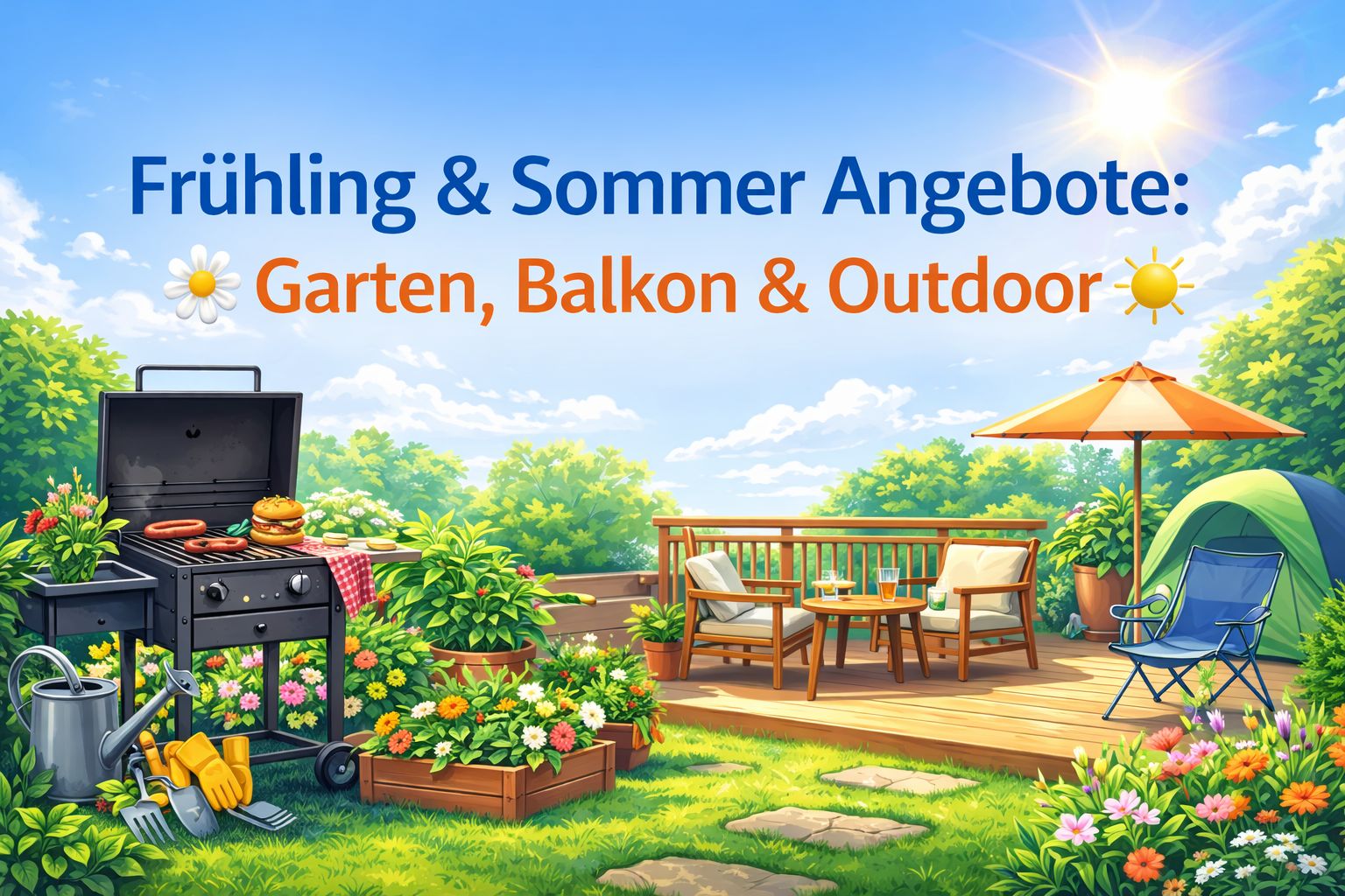 Frühling und Sommer Angebote für Garten, Balkon, Grillen, Baumarkt, Camping und Outdoor