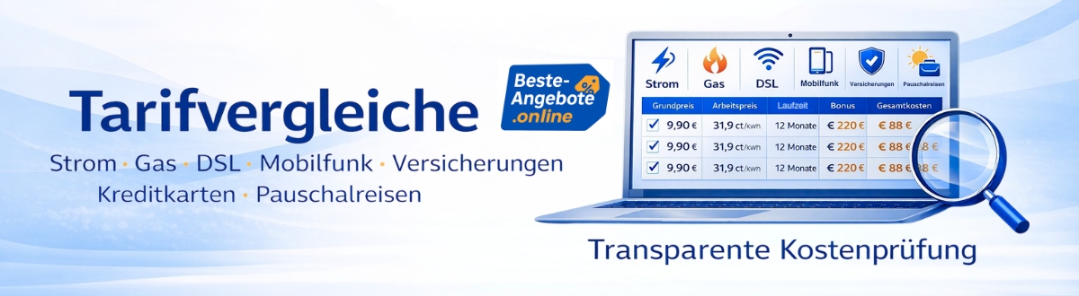 Tarifvergleiche Hub für Strom, Ökostrom, Gas, DSL/Internet und Mobilfunk – transparent vergleichen und sparen