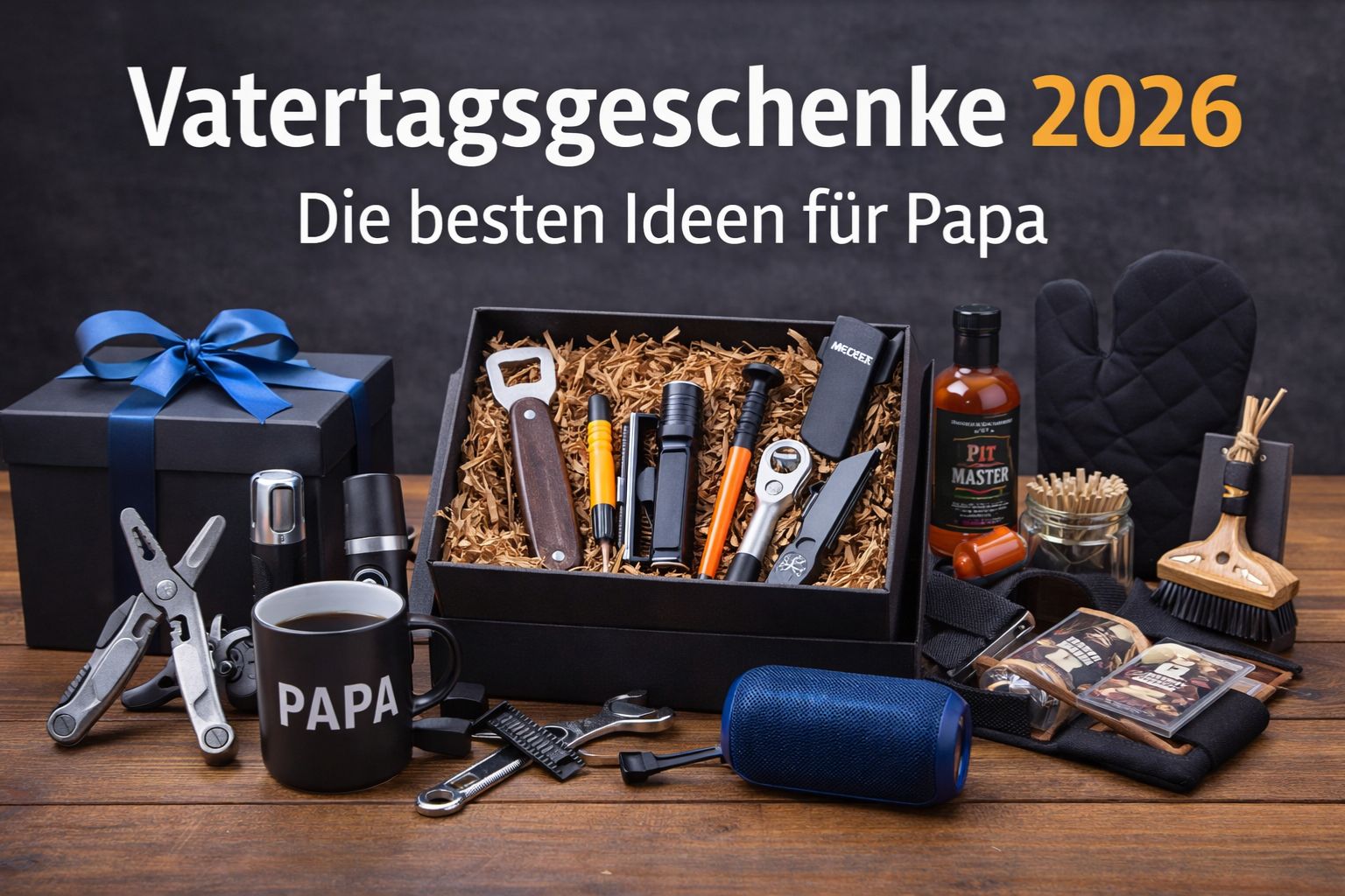 Vatertagsgeschenke 2026 mit Geschenkbox, Grillzubehör und Ideen für Papa