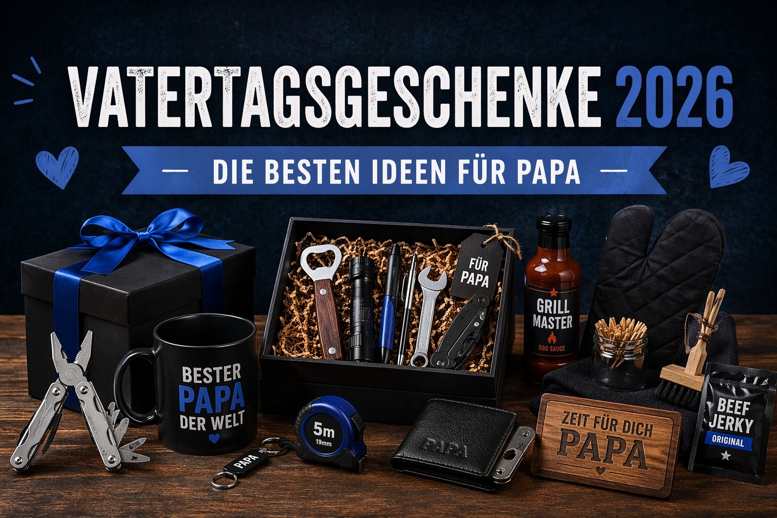 Vatertagsgeschenke 2026 mit Geschenkbox, Grillzubehör und Ideen für Papa